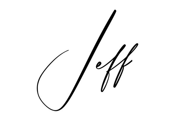 Jeff in cursive font